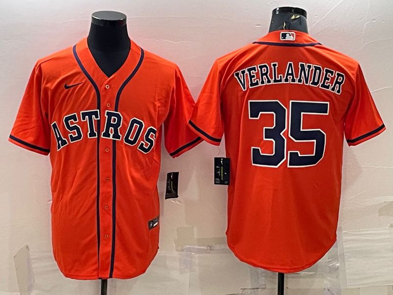 Men Houston Astros #35 Verlander Orange Game Nike 2022 MLB Jersey